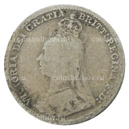 3 пенса 1890 года Великобритания