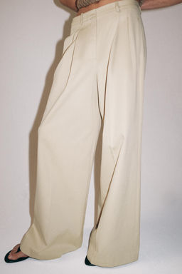 ZW COLLECTION PLEATED WIDE-LEG TROUSERS - Zara фото 14