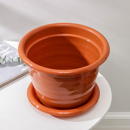 Горшок для цветов с поддоном «Виола», 5 л, пластиковый, коричневый