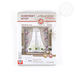 Шторы для кухни с подхватом Розали 145*180/Шторы: 2 шт.- 145*180, подхваты: 2 шт. Шторы "АРТ ДИЗАЙН" для кухни