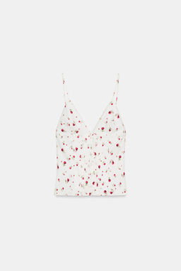 TOP TIRANTES PLIEGUES / Crudo / Rojo - Zara фото 7