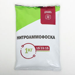 Цена за 2 шт. Удобрение минеральное Нитроаммофоска N-15%, P2O5-15%, K2O-15%, 1 кг