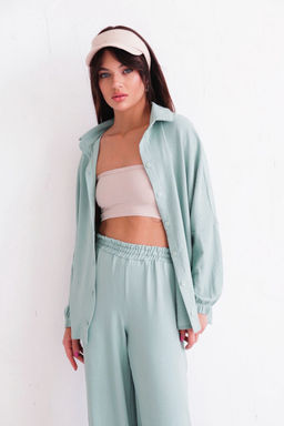 9986 Брюки-палаццо светло-аквамариновые летние - Martichelli фото 11