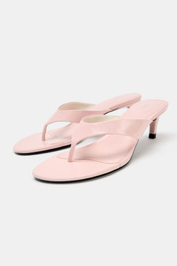 SANDALIA TAC?N PIEL / Rosa