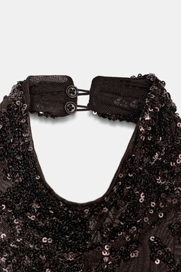 SEQUINNED HALTER DRESS - Zara фото 9