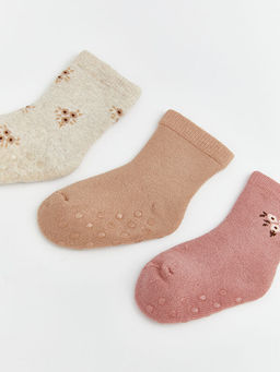 Desenli K?z Bebek Soket ?orap 3l?