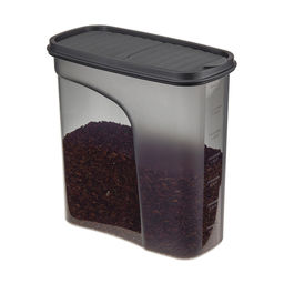 Банка для сыпучих продуктов пластмассовая Бест 2л, 9,5х19х19см, графитовый (Россия) - Домашняя мода фото 4