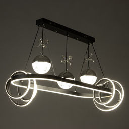 Светильник с ПДУ «Фиора» LED 120 Вт 3000-6000К черный 62×33×15-115 см