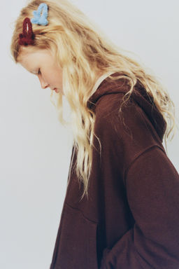 PACK OF TWO BOW KNITTED HAIR CLIPS - Zara фото 5