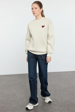 TRENDYOLMILLA Mor Nak?sl? Regular/Normal Kal?p Kal?n Ici Polarl? Orme Sweatshirt TWOAW25SW00176 фото 2