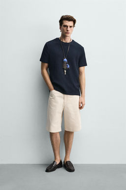 CAMISETA REGULAR FIT ESTRUCTURA / Marino