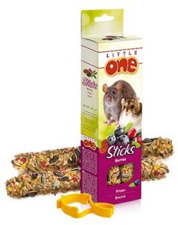 Little One.Палочки для хомяков, крыс, мышей и песчанок с ягодами 2*60г 32250