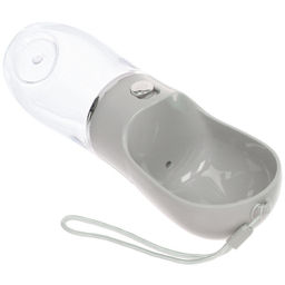 Поилка портативная прогулочная с кнопкой "ЛЮБИМЫЙ БРО", цвет серый, 380мл (коробка)