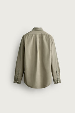 CAMISA REGULAR FIT ALGOD?N / Khaki - Zara фото 8