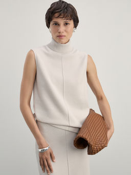 Топ с высоким воротником из хлопка / Zarina