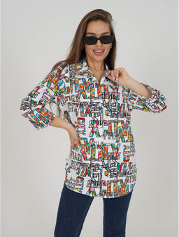 Жанетта туника женская (полоса синий) - Lovetex фото 37