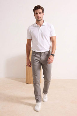 Haki Straight Pamuklu Esnek Erkek Pantolon TMNSS26PL00032