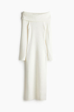 Vestido off-the-shoulder en punto fino - H&m фото 5