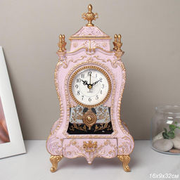 Часы настольные 28 см розовые / 63317H /уп 18/ музыкальные - Галеонтрейд фото 6