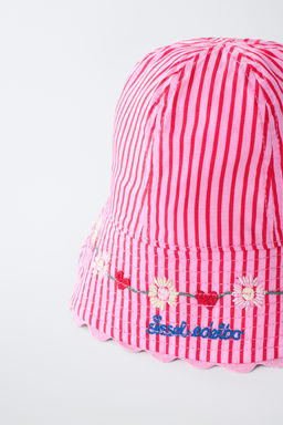 GORRO BOB RAYAS BORDADOS SISSEL EDELBO X ZARA KIDS / Rosa  фото 3