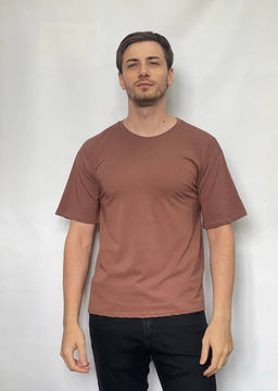 KM1808 Футболка OVER SIZE (плотный хлопок) КОРИЧНЕВЫЙ