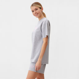 Костюм женский (футболка, шорты) MINAKU: SPORTY & STYLISH, светло-серый, размер 46