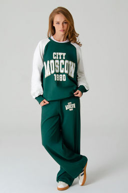 Арт. 2-541 Костюм женский с брюками 44-50 (4 шт) Цвет:изумруд,белый - Калинка фото 21