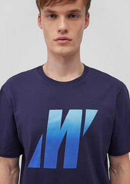 Bask?l? Lacivert Tisort - Mavi фото 5