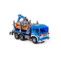 Сити, автомобиль-лесовоз инерционный (со светом и звуком) (синий) (в коробке) - Полесье фото 6