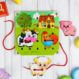 Деревянная игрушка-шнуровка Ферма - Лесная мастерская фото 2