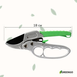 Секатор контактный, 7 (18 см), с храповым механизмом, пластиковые ручки, Greengo фото 6