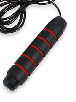 Скакалка спортивная ONLYTOP, 2.8 м, регулируемая, скоростная, с подшипником, чёрная, красная