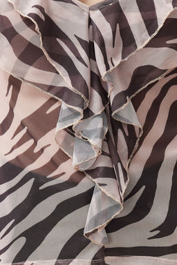 Gri Animal Desenli Boyundan Baglamal? Regular/Normal Kal?p F?rf?r Detayl? Orme Bluz TWOSS24BZ00498 - Trendyolmilla фото 6