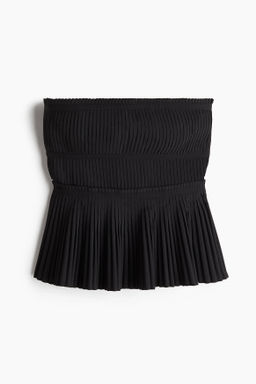 Top plisado con escote bandeau