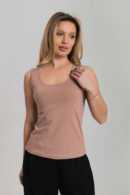 Майка из кулирки с лайкрой М326013к какао