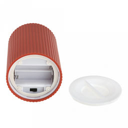 Свеча интерьерная, светодиодная на батарейках д7,4см h10(12,5)см, свет теплый, с мерцанием, матовый пластик, цвет красный, питание от 2-х батареек АА (в комплект не входят) (Китай)