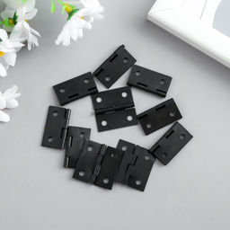 Цена за 2 шт. Петля для шкатулки металл с прямыми углами черная набор 10 шт 2,5х2,5 см
