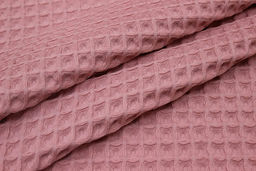 Вафельное премиум-полотно Бохо цв.пыльная роза, ш.1.44м, хлопок-100%, 230гр/м.кв - Купава фото 3