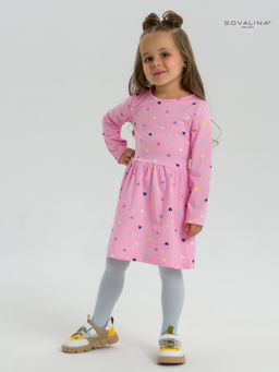 Платье Эля цветные сердечки на розовом - Sovalina фото 3