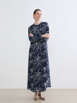 Hakim Yaka Desenli Elbise