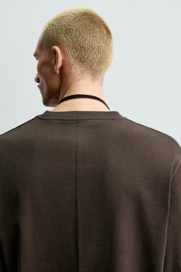 CAMISETA MEDIUM WEIGHT MANGA LARGA ORIGINS / Marr?n - Zara фото 5