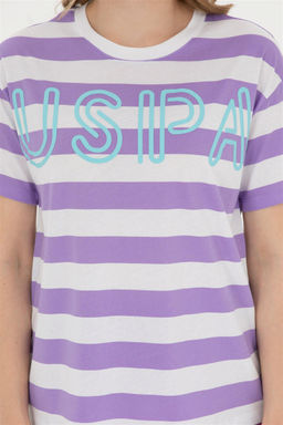 U. S. Polo Assn / Женская сиреневая футболка с круглым вырезом - U.s. polo assn фото 6
