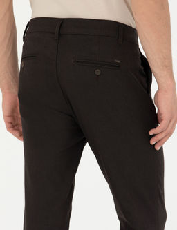 Koyu Kahverengi Arm_rl_ Slim Fit Kanvas Pantolon