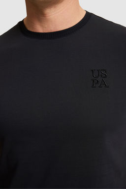Erkek Siyah Regular Fit Bisiklet Yaka Ti__rt - U.s. polo assn фото 6