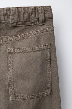 RELAXED FIT TWILL BAGGY TROUSERS - Zara фото 4