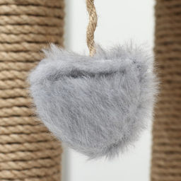 Когтеточка Ротонда с игрушкой, джут 35 х 35 х 50 см, серая - Пижон фото 4