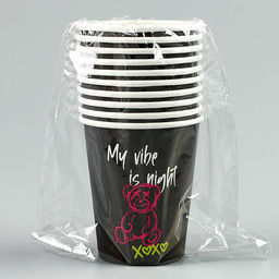 Цена за 10 шт. Стакан одноразовый бумажный "Медведь", 250 мл