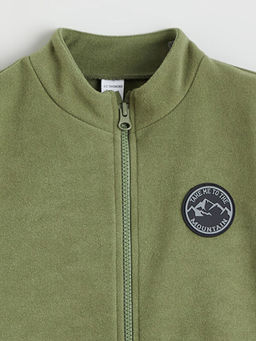 Kolej Yaka Basic Uzun Kollu Erkek ?ocuk Fermuarl? Sweatshirt