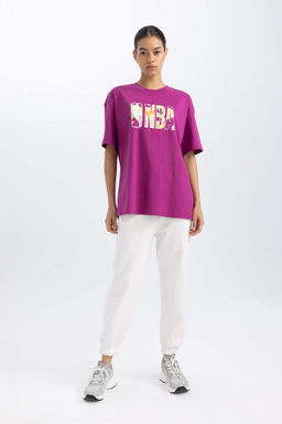 DeFactoFit Футболка Oversize с круглым вырезом и короткими рукавами NBA Wordmark  фото 6