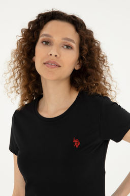 Женская черная базовая футболка - U.s. polo assn фото 2